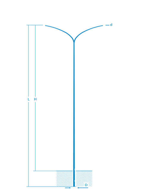 Double curved hot rolled HSP poles-PCS 2954 Etna